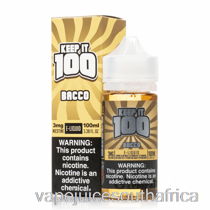 Vape Juice South Africa Bacco - Keep It 100 - 100Ml 0Mg